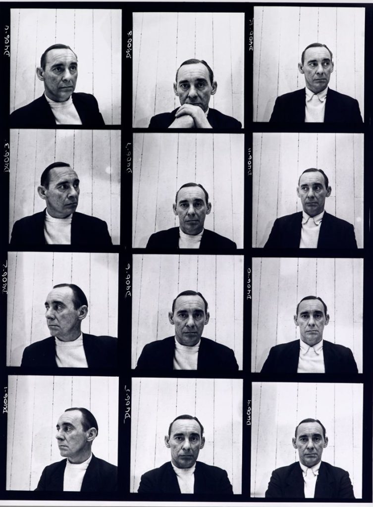 Джон Дикин, контактный лист автопортретов, 1952 (Vogue)